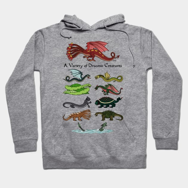 A Variety of Draconic Creatures Hoodie by AzureLionProductions